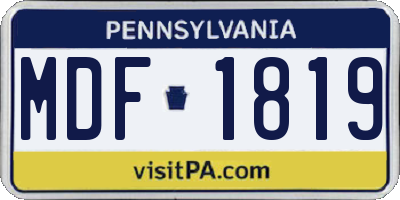 PA license plate MDF1819