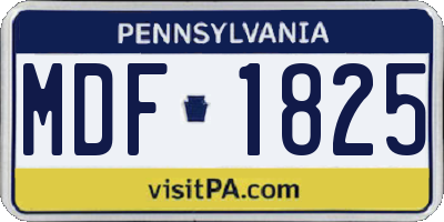 PA license plate MDF1825