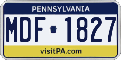 PA license plate MDF1827