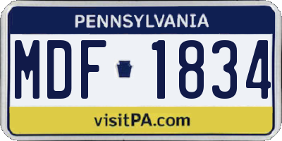 PA license plate MDF1834