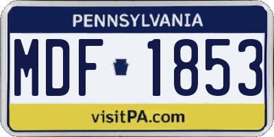 PA license plate MDF1853