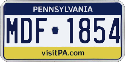 PA license plate MDF1854