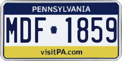 PA license plate MDF1859