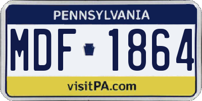 PA license plate MDF1864