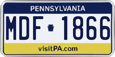 PA license plate MDF1866