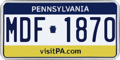PA license plate MDF1870