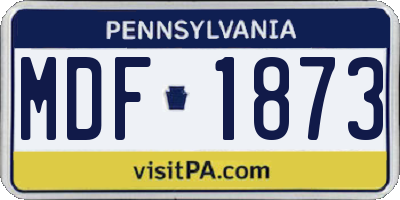 PA license plate MDF1873