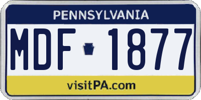 PA license plate MDF1877