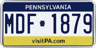 PA license plate MDF1879