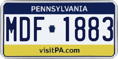 PA license plate MDF1883