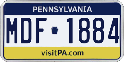 PA license plate MDF1884