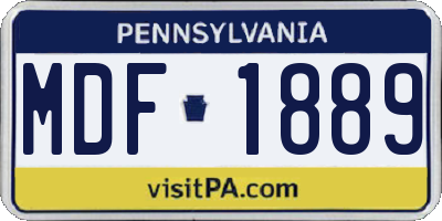 PA license plate MDF1889
