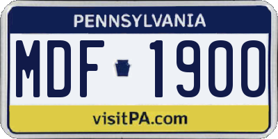 PA license plate MDF1900