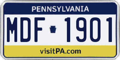 PA license plate MDF1901