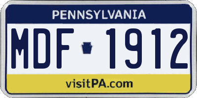 PA license plate MDF1912