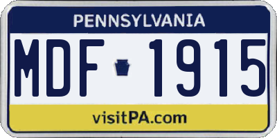 PA license plate MDF1915