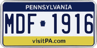 PA license plate MDF1916