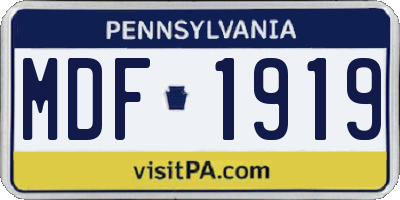 PA license plate MDF1919