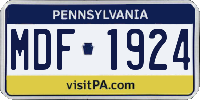 PA license plate MDF1924
