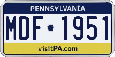 PA license plate MDF1951
