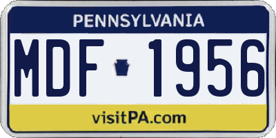 PA license plate MDF1956