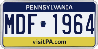 PA license plate MDF1964