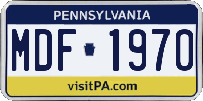 PA license plate MDF1970