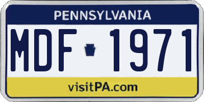 PA license plate MDF1971