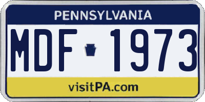 PA license plate MDF1973