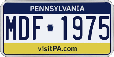 PA license plate MDF1975