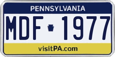 PA license plate MDF1977