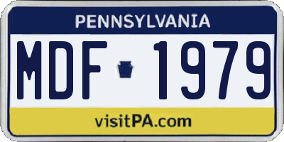PA license plate MDF1979