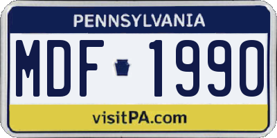 PA license plate MDF1990
