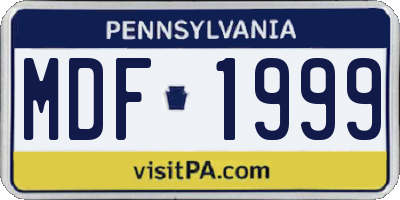 PA license plate MDF1999