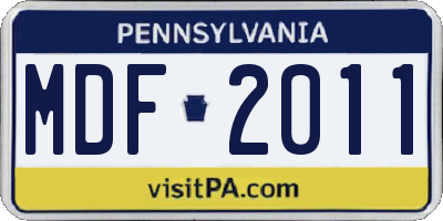 PA license plate MDF2011