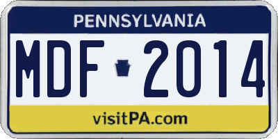 PA license plate MDF2014