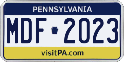 PA license plate MDF2023