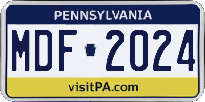 PA license plate MDF2024