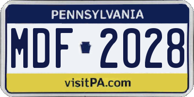 PA license plate MDF2028