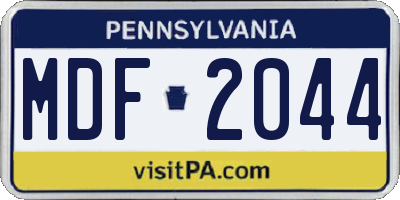 PA license plate MDF2044