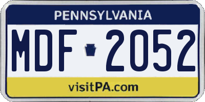 PA license plate MDF2052