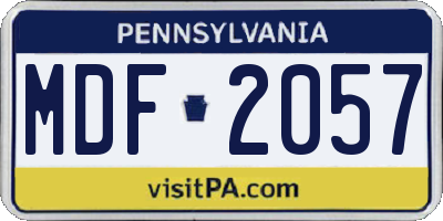 PA license plate MDF2057