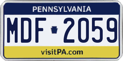 PA license plate MDF2059