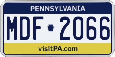 PA license plate MDF2066