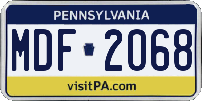 PA license plate MDF2068