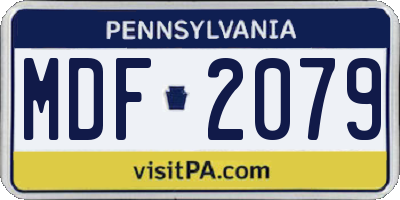 PA license plate MDF2079
