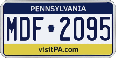 PA license plate MDF2095