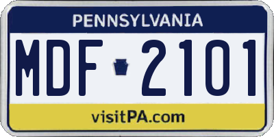 PA license plate MDF2101