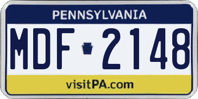 PA license plate MDF2148