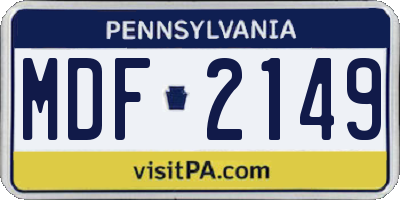 PA license plate MDF2149